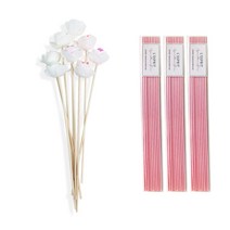 레스쁘리 미니로즈 조화 8p + 디퓨저 스틱 30p, 조화 (믹스), 스틱 (핑크), 1세트