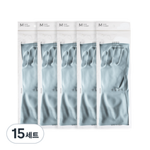 생활공작소 라텍스 고무장갑 일반형 양손 세트, 파스텔블루, 중(M), 15세트