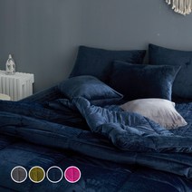 베드앤데코 소프트극세사 차렵이불 + 카페트 + 베개커버 세트