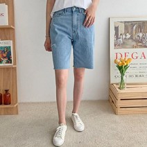 슈가펀 여성용 사이드 컷팅 데님 숏팬츠