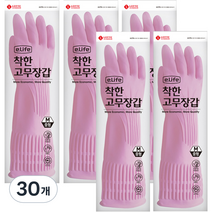 롯데이라이프 착한 고무장갑 중, 핑크, 중(M), 30개