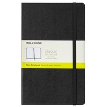 몰스킨 클래식 플레인 하드커버 노트 라지 240매, 블랙, 1개