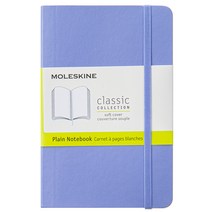몰스킨 클래식 노트북 소프트 커버 Plain PK 9 x 14 cm, 하이드레인자 블루, 1개
