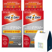 바이엘 원어데이 멀티비타민 우먼 50플러스 + 선물박스, 60정, 2개