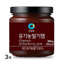청정원 유기농 딸기잼, 300g, 3개