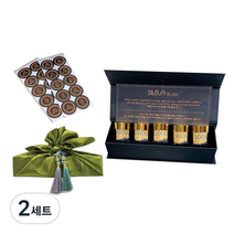 러블리팜 돈진단 한약 용돈박스 5구 + 보자기 + 태슬장식 2p + 설명서 + 원형스티커 풀세트, 녹색(보자기), 랜덤발송(태슬장식), 2세트