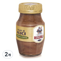 리졸리 필레티 디 알리씨 인 올리오 디 올리바 앤쵸비 캔, 150g, 2개
