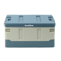 굿아이템 폴딩 리빙박스 35L 로우커버, 1개, 화이트블루