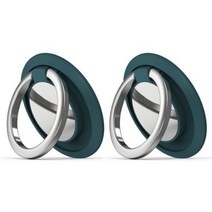 스트릿램프 실리콘 메탈 360도 회전 휴대폰 스마트링, 다크그린, 2개