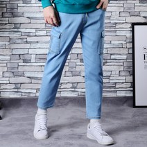 타운클로 남성용 9부 완벽핏 카고 청바지