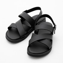 시티파이_남성 레더 크로스 샌들