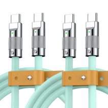 소프트닷 120W C to C 초고속 충전 케이블, 민트, 2개, 2m
