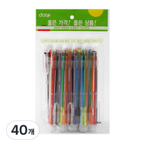 브라이트 6색 볼펜 0.7mm, 혼합 색상, 40개