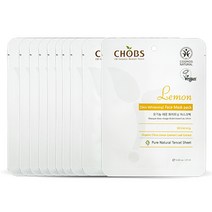 찹스 유기농 레몬 화이트닝 마스크팩 미백기능성 25ml, 1개입, 10개