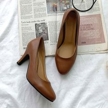 어바웃슈 에본 라운드토 미들힐 펌프스 8cm