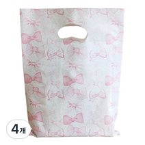 통통리본 비닐 쇼핑백 링봉투 25 x 35 cm 100p, 화이트, 4개