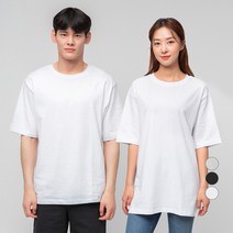 캐럿 남녀공용 릴렉스 핏 프리미엄 크루 넥 티셔츠