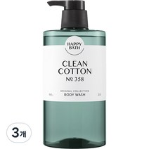 해피바스 오리지널 컬렉션 바디워시 클린코튼향, 910g, 3개