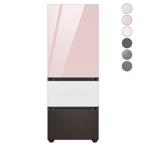 [색상선택형] 삼성전자 비스포크 김치플러스 냉장고 방문설치, 글램 화이트, RQ33A74C2AP, 글램 핑크 + 글램 화이트 + 코타 차콜