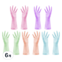 블럭마트 주방싱크대 고무장갑 L 랜덤 발송, 랜덤발송, 대(L), 6개