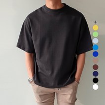 제이에이치스타일 남성용 오버핏 무지 반팔 티셔츠 JHROK130