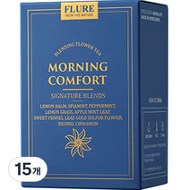 플루어 FLURE 프리미엄 블렌딩티 모닝컴포트 꽃차 삼각티백, 2g, 15개