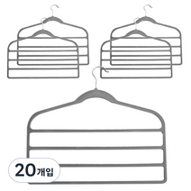 데코즈인 벨벳 바지걸이 4단, 그레이, 20개입