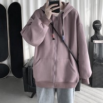 타니 무지 후드집업