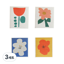 수아레뜨 셀룰로오스 플라워 패턴 행주 4종 세트, 3세트