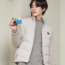 라이프로그 남성용 니트소매 하이브리드형 하이넥 경량다운 MSLWLA67