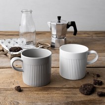 하우밍 스테이 머그컵 400ml x 2p, 화이트, 웜그레이, 1세트
