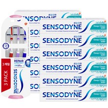 센소다인 딥클린 치약 113g x 12p + 리페어 프로텍트 칫솔 3p 세트, 1세트