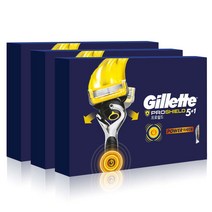 질레트 프로쉴드 옐로우 파워 면도기 핸들+면도날 4p 세트, 3세트