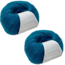 라나가또 실크 모헤어 뜨개실 2p, 7263 씨블루, 212m