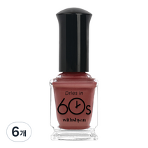 위드샨 60초 매니큐어 유광 9ml, M28 레드빈, 6개