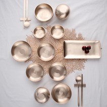 바른유기 방짜유기 해 7첩 2인 반상기 세트, 9종