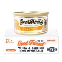 굿프랜드 고양이 캔 85 g 생선, 참치 + 새우 혼합맛, 24개입