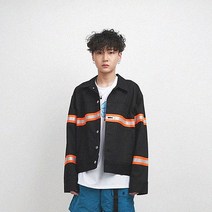 도미넌트 남녀공용 리플렉티브 테잎 오버 트러커자켓