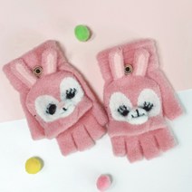 우주아이 여아용 바니 플랩 반장갑