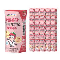 파스퇴르 바른목장 프리바이오틱스 딸기우유, 48개, 125ml