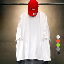 오버홀릭 남성용 박스 오버핏 무지 반팔티