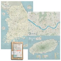 [지도색칠] 지도닷컴 컬러링 지도 대한민국 블루 60 x 90 cm, 1개