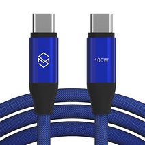 신지모루 E Marker 칩 100W C to C PD 초고속충전 케이블, 1m, 블루, 1개