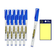 모나미 중간 글씨용 네임펜 F 청색 12p + 투코비 스티키 메모패드 세트, 노랑, 1세트