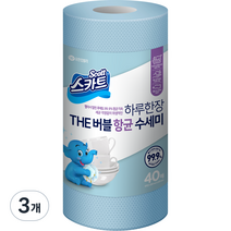 스카트 THE 버블 수세미, 스카이블루, 40매입, 3개
