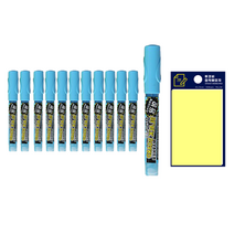 동아 블랙보드마카 12p + 투코비 스티키 메모패드 세트, 형광하늘(보드마카), 노랑(포스트인), 1세트