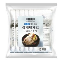삼계탕 백숙재료, 100g, 6개