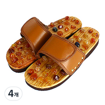 트로비스 마노지압슬리퍼 42, 4개, 브라운