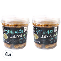 아침애간식 강아지 크로와상 간식 300g, 4개, 황태 + 야채 혼합맛