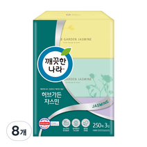 깨끗한나라 허브가든 쟈스민 미용티슈 250p, 8개, 3개입